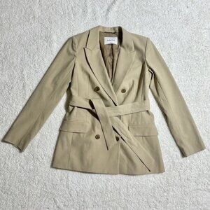 NWOT Aritzia Babaton Samuel Belted Blazer Size 6 Beige